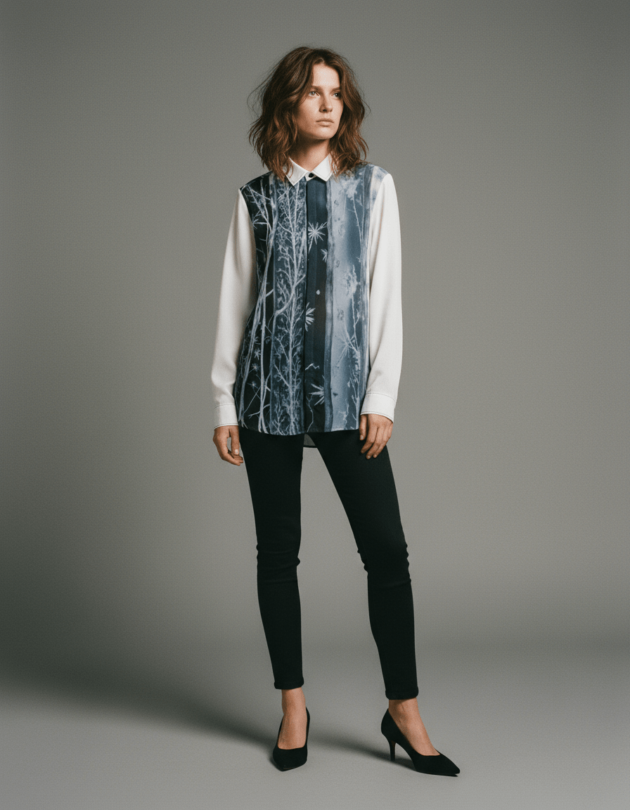 FROST LINES by Riffhaus - Men's Lapel Collar Shirt With Concealed Placket |115GSM Cotton poplin