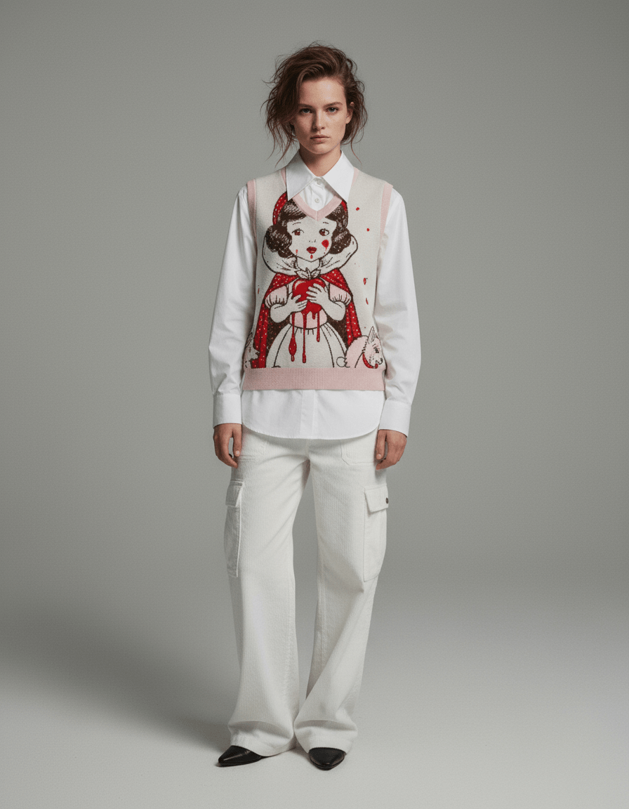 ROTTEN APPLE by Riffhaus Knit V-neck vest - Riff on Rosalía's Berghain