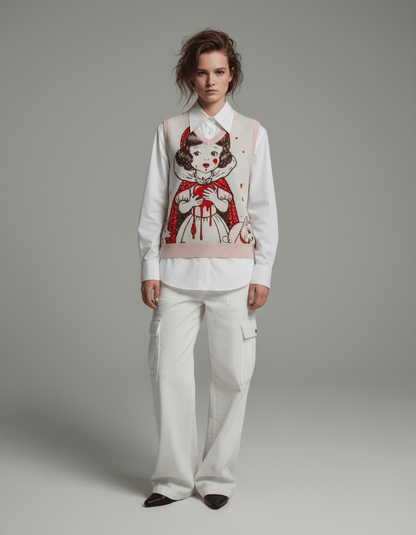 ROTTEN APPLE by Riffhaus Knit V-neck vest - Riff on Rosalía's Berghain