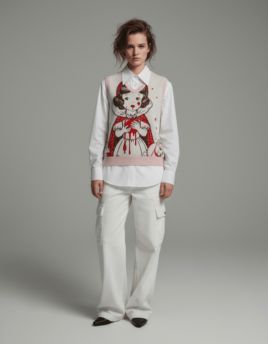 ROTTEN APPLE by Riffhaus Knit V-neck vest - Riff on Rosalía's Berghain