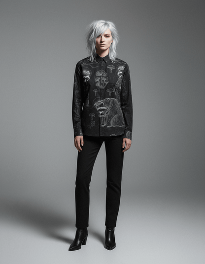 PRAYER by Riffhaus - Casual Lapel Long Sleeve Cotton Shirt - Riff on Rosalía's Berghain