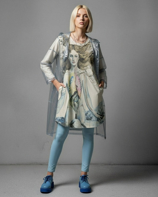 GROWTH by Riffhaus - Women's Dress w/ Pockets 100% Cotton - Aurora Frozen Riff