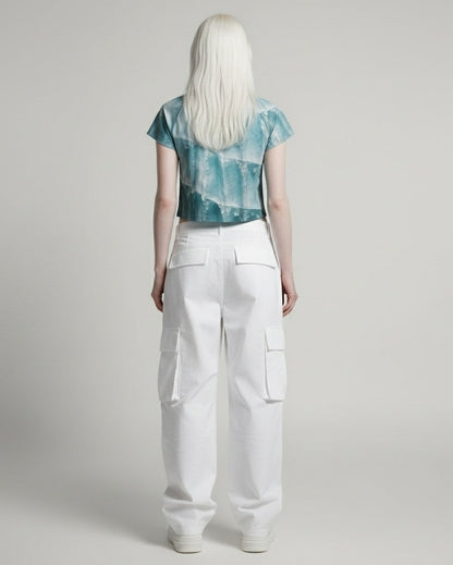 GLACIER by Riffhaus - Women's Raglan Cropped T-shirt - Frozen Aurora Riff