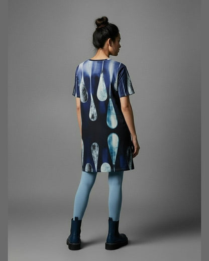 DROPS by Riffhaus - Women's Waist Tight Dress 100% Cotton - Frozen Aurora Riff