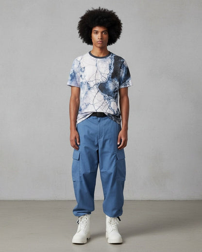 FROSTBITE by Riffhaus - Men's Crew Neck T-Shirt 100% Cotton - Frozen Aurora Riff