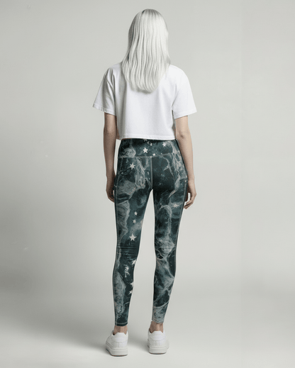 LAST STAR by Riffhaus - Functional Women's Yoga Leggings With Side Pockets - Aurora Frozen Riff