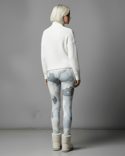 SNOW CAMOUFLAGE by Riffhaus - Functional Women's Yoga Leggings With Pockets - Aurora Frozen Riff