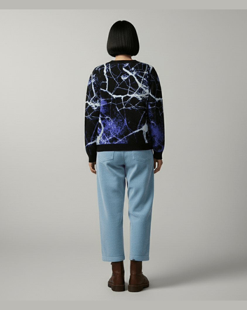 MIDNIGHT by Riffhaus - Knitted crew neck sweater - Aurora Frozen Riff