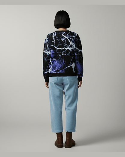 MIDNIGHT by Riffhaus - Knitted crew neck sweater - Aurora Frozen Riff