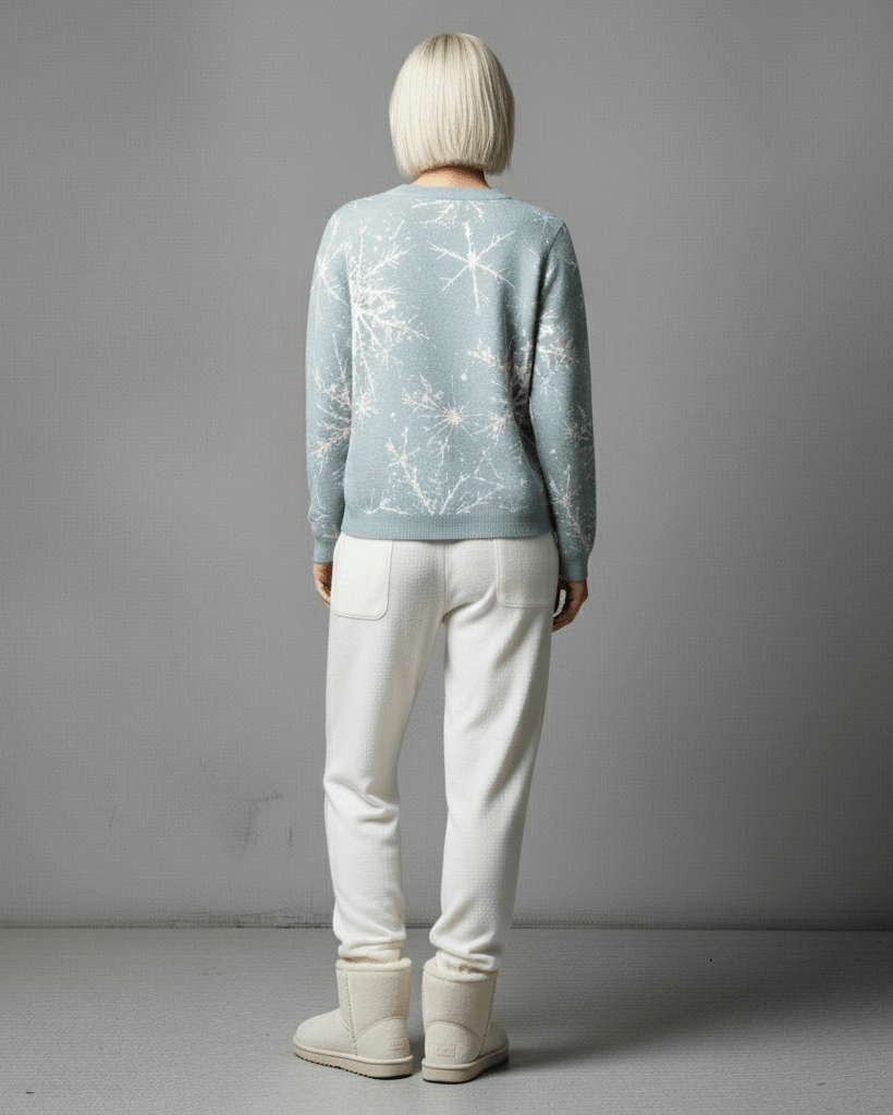 SNOW FLAKE by Riffhaus - Knitted crew neck sweater - Aurora Frozen Riff