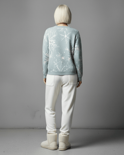 SNOW FLAKE by Riffhaus - Knitted crew neck sweater - Aurora Frozen Riff