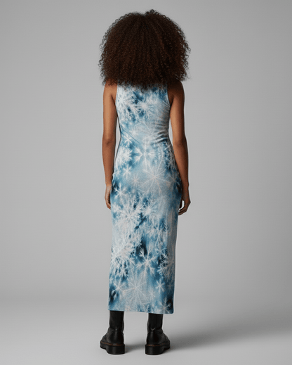 SNOW FLAKE by Riffhaus - Women's Vest Dress | Length To Ankle - Aurora Frozen Riff
