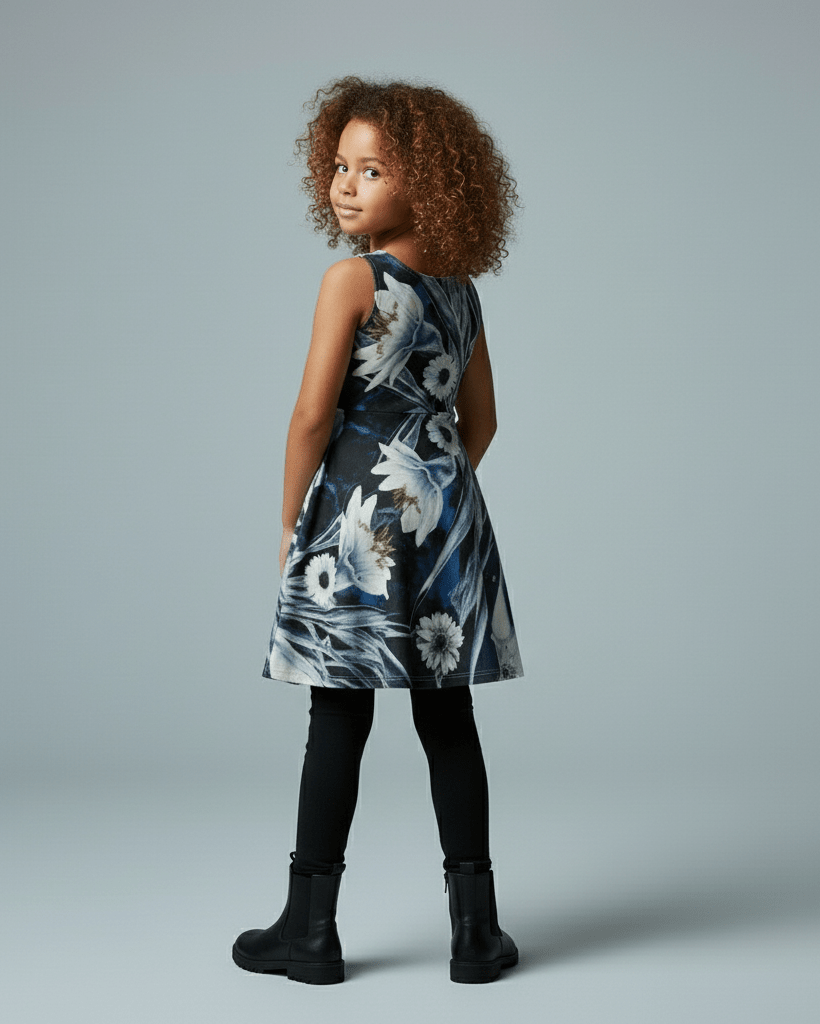 FROST DREAM by Riffhaus - Kid's Sleeveless Vest Dress - Aurora Frozen Riff