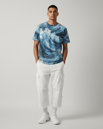 WAVE by Riffhaus - Unisex Short Sleeve T-shirt With Chest Pocket - Aurora Frozen Riff