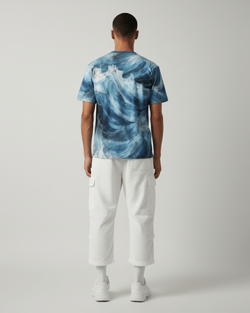 WAVE by Riffhaus - Unisex Short Sleeve T-shirt With Chest Pocket - Aurora Frozen Riff