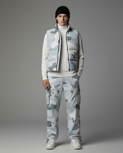 SNOW Warrior by Riffhaus - Unisex Cargo Pants - Aurora Frozen Riff