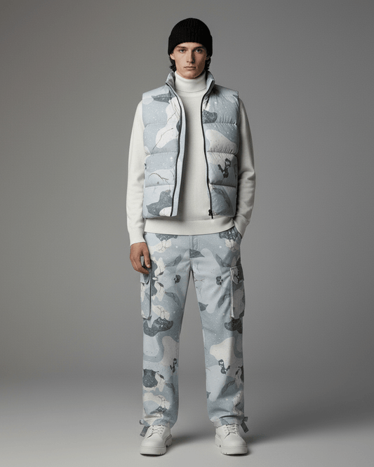 SNOW Warrior by Riffhaus - Unisex Cargo Pants - Aurora Frozen Riff