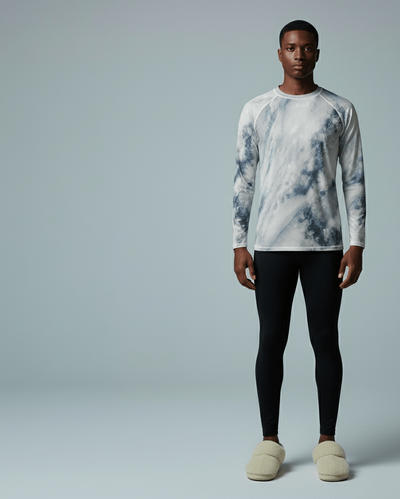 SOULSEARCHER by Riffhaus -Unisex Yoga Sports Long Sleeve T-Shirt - Aurora Frozen Riff