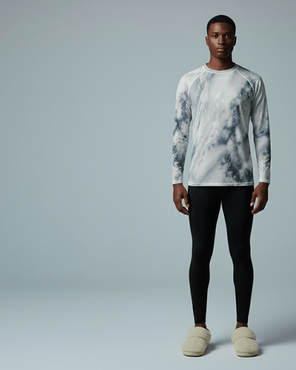 SOULSEARCHER by Riffhaus -Unisex Yoga Sports Long Sleeve T-Shirt - Aurora Frozen Riff