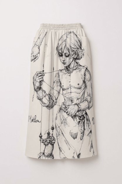 MOTHER MARIONETTE by Riffhaus - Women's Front Mid-slit Skirt - Sofia Isella Riff