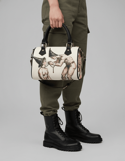 SAINTS by Riffhaus - Classic Barrel-Shaped PU Leather Handbag - Riff on Rosalia's Berghain