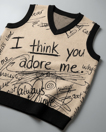 I think you adore me - Knit V-neck vest - Rachel Chinouriri Riff [TAUPE]