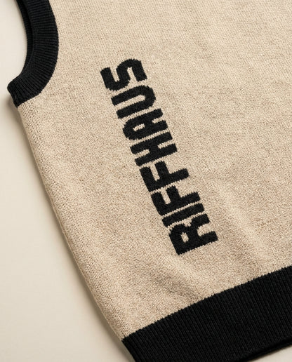 I think you adore me - Knit V-neck vest - Rachel Chinouriri Riff [TAUPE]