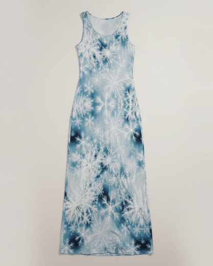 SNOW FLAKE by Riffhaus - Women's Vest Dress | Length To Ankle - Aurora Frozen Riff