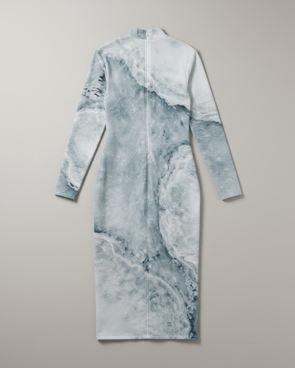RIVER by Riffhaus - Mock Turtleneck Dress - Aurora Frozen Riff