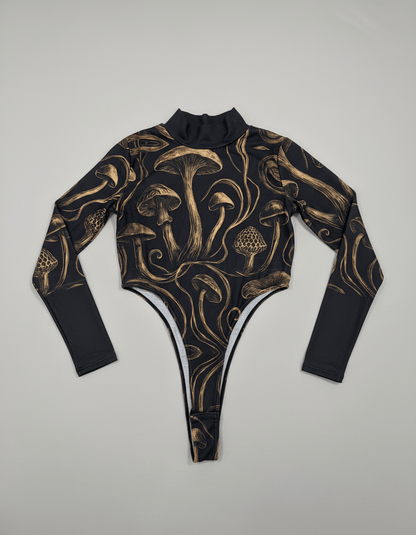 GOLDEN SHROOM - Highcut Turtleneck Bodysuit #GARDEN
