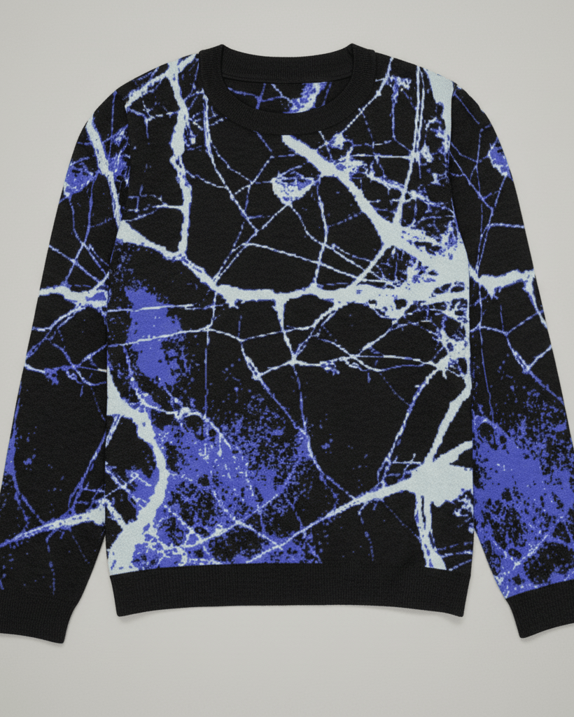 MIDNIGHT by Riffhaus - Knitted crew neck sweater - Aurora Frozen Riff