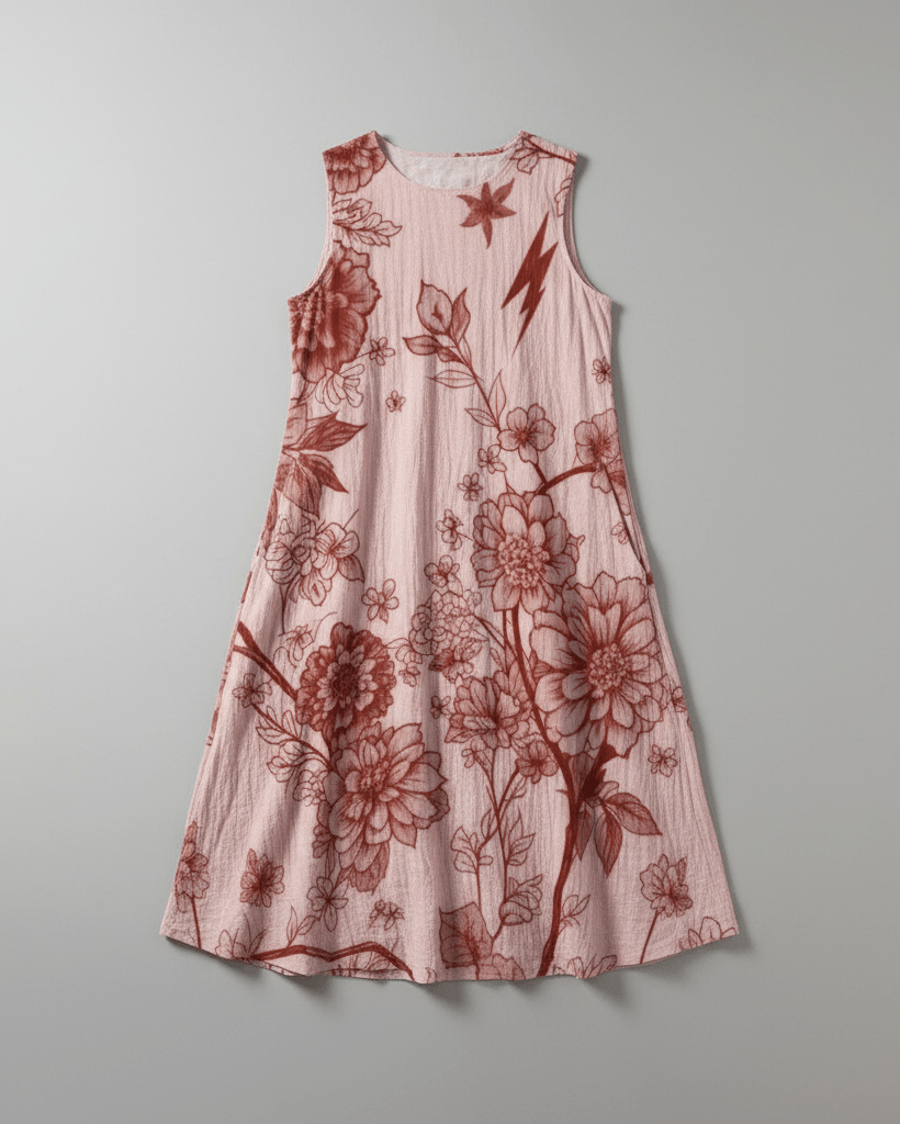 CROW by Riffhaus - Sleeveless Dress 100% Cotton - Scream Riff