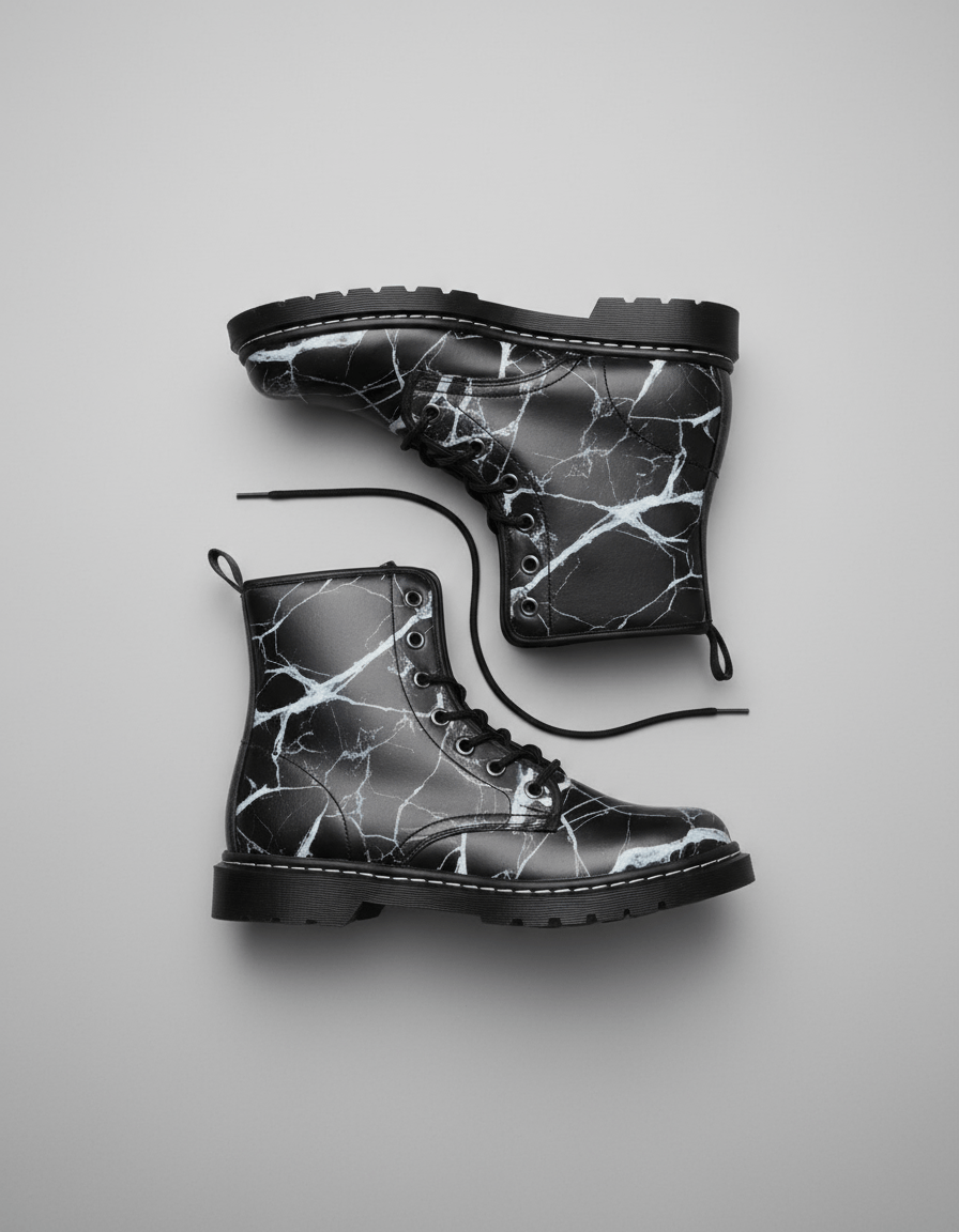 SHATTERED - Women's Martin Short Boots - Riff on Aurora