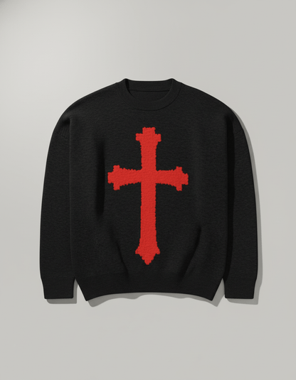 MARTYR by Riffhaus - Relaxed fit knitted crew neck sweater - Riff on Rosalia's Berghain