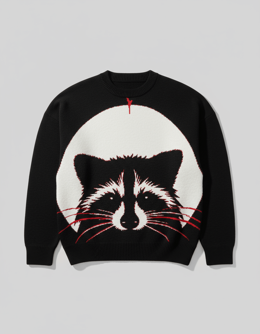 RACCOON by Riffhaus - Relaxed fit knitted crew neck sweater