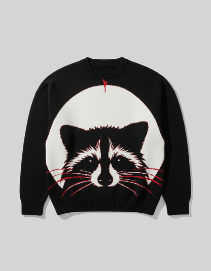 RACCOON by Riffhaus - Relaxed fit knitted crew neck sweater