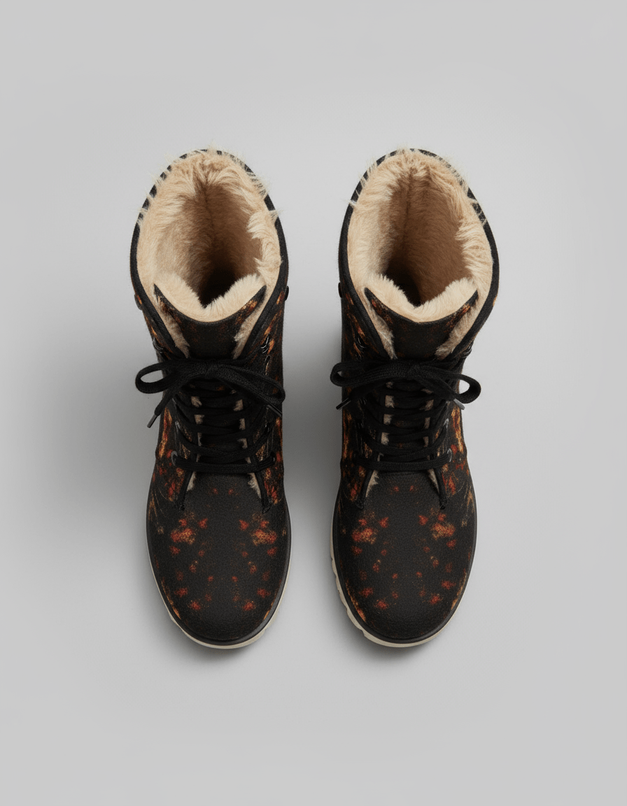 BUTTERFLY DISTORTION by Riffhaus - UNISEX Plush Boots #GARDEN