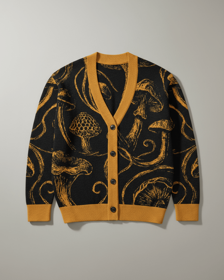 GOLDEN SHROOM by Riffhaus - Knitted Cardigan #GARDEN
