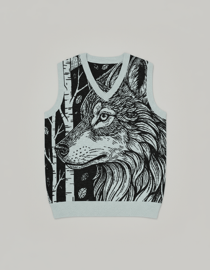 WOLFES - Knit V-neck vest - Riff on Aurora