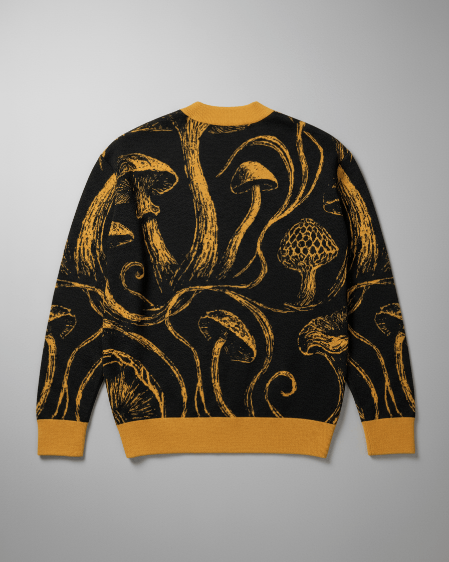 GOLDEN SHROOM by Riffhaus - Knitted Cardigan #GARDEN