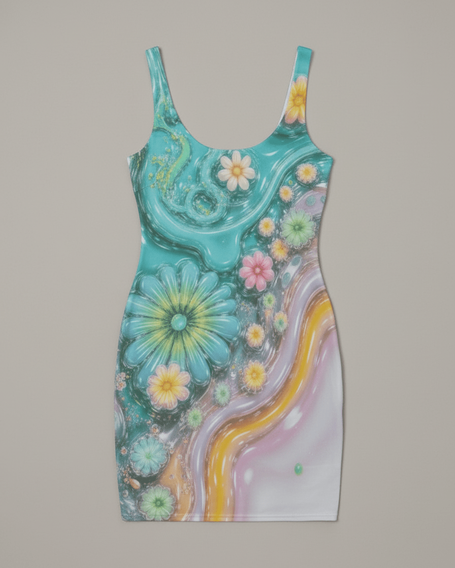 12/5 - UNCLOUDED - Women's Bodycon Dress - Riff on Melody and the Echo Chamber