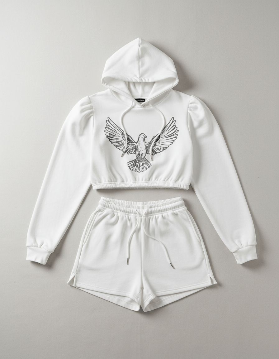 TAUBE by Riffhaus - Mirco Fleece Hoodie And Shorts Set - Riff on Rosalía's Berghain