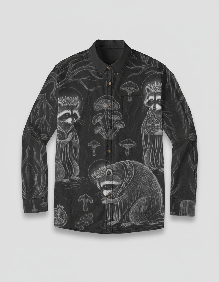 PRAYER by Riffhaus - Casual Lapel Long Sleeve Cotton Shirt - Riff on Rosalía's Berghain