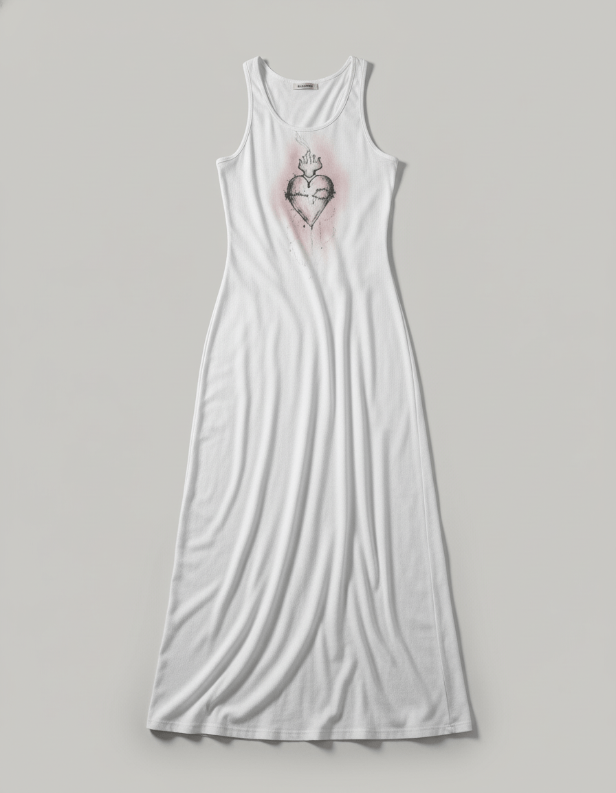 SACRED HEART - Women's Vest Dress | Length To Ankle [long] - Riff on Rosalía's Berghain