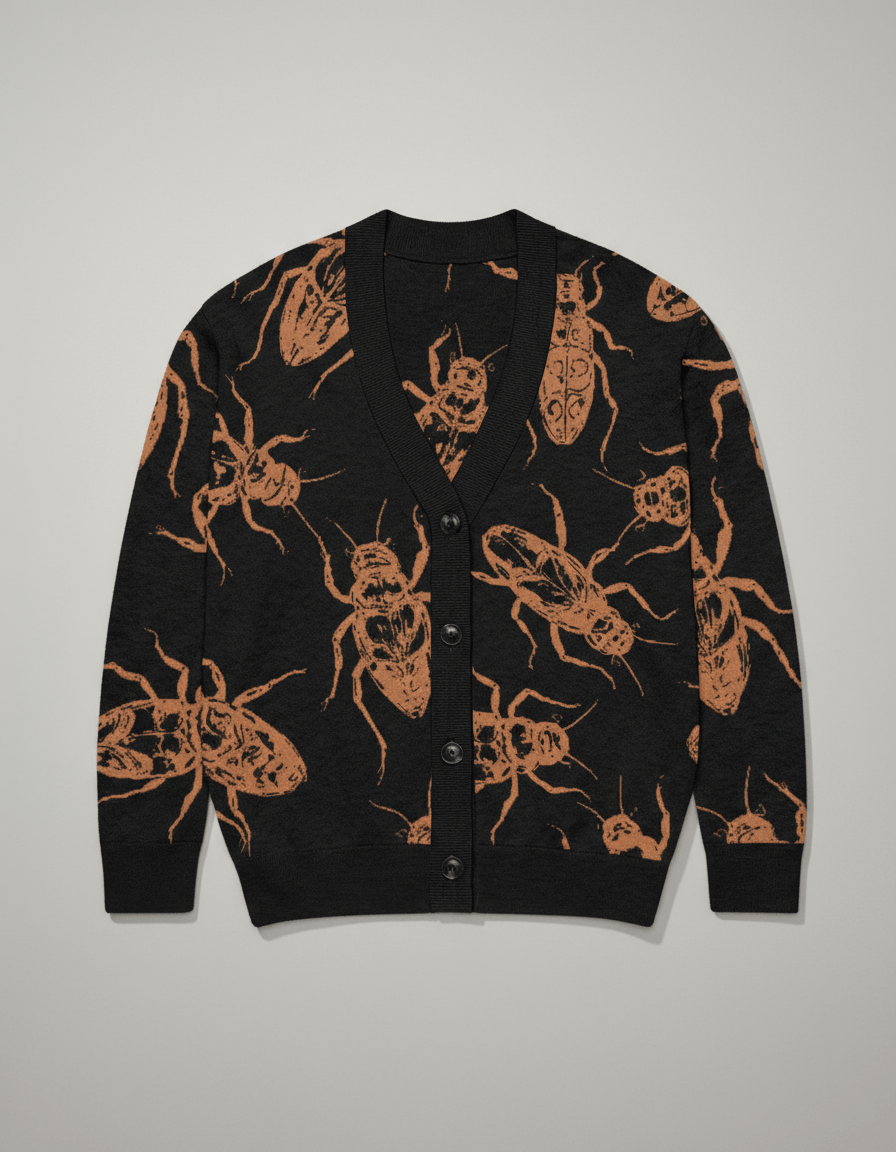 BUGS by Riffhaus - Unisex Knitted Cardigan #GARDEN