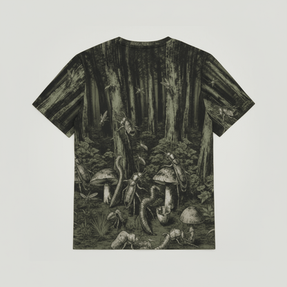 DEEP FOREST by Riffhaus - Sleeve T-shirt w/ Buttons #GARDEN