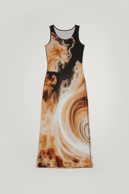 Controlled BURN by Riffhaus - Women's Vest Dress | Length To Ankle - Elemental Riff