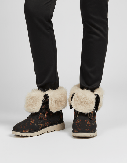 BUTTERFLY DISTORTION by Riffhaus - UNISEX Plush Boots #GARDEN