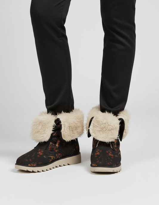 BUTTERFLY DISTORTION by Riffhaus - UNISEX Plush Boots #GARDEN