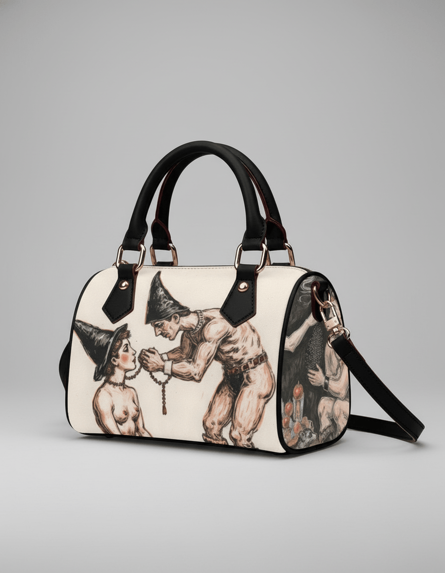 SAINTS by Riffhaus - Classic Barrel-Shaped PU Leather Handbag - Riff on Rosalia's Berghain